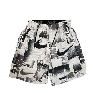 Nike Shorts Mens Large Black Gray Dri-Fit Athletic Training All Over Print Gym